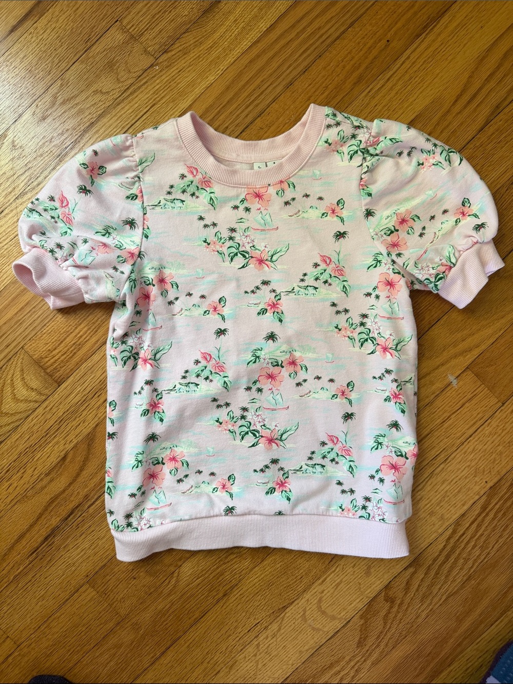 Girls' Pink Floral Puff-Sleeve Top Janie and Jack